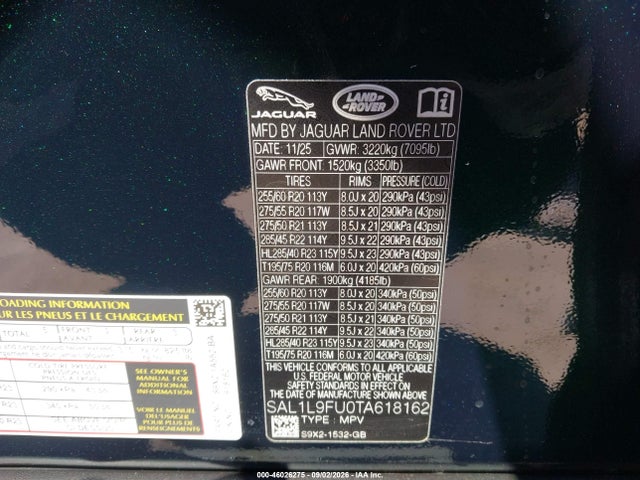 2026 LAND ROVER RANGE ROVER SPORT P400 DYNAMIC SE 9