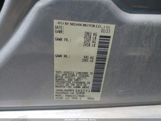 2023 NISSAN ALTIMA SV FWD 9