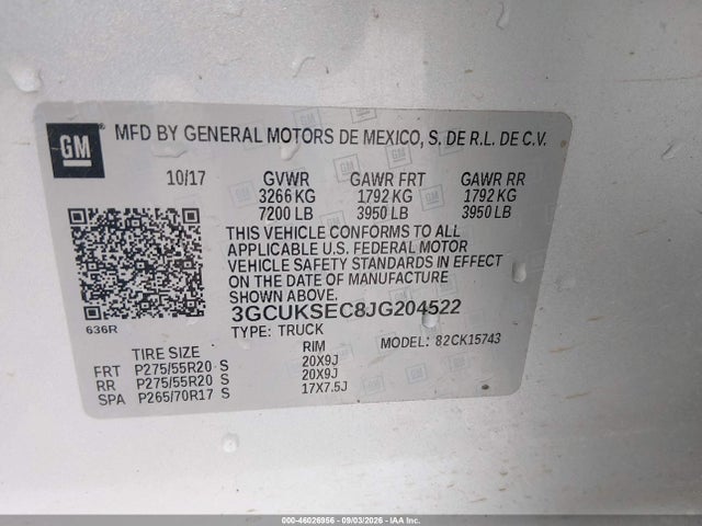 2018 CHEVROLET SILVERADO 1500 2LZ 9