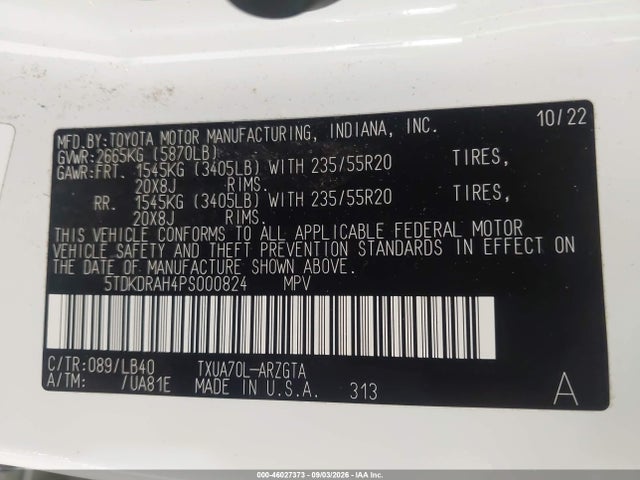 2023 TOYOTA HIGHLANDER LIMITED 9