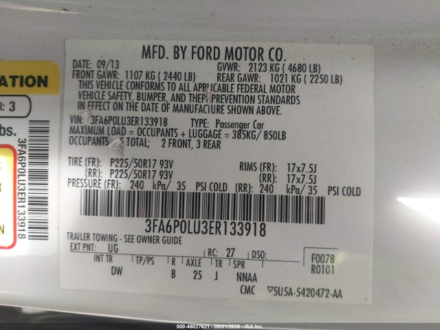 2014 FORD FUSION HYBRID SE 照片 9