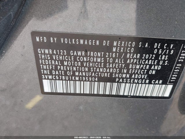 2019 VOLKSWAGEN JETTA 1.4T R-LINE/1.4T S/1.4T SE 9