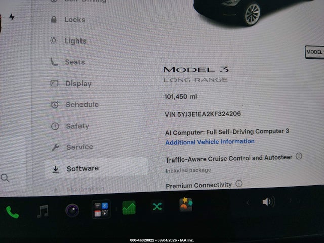 2019 TESLA MODEL 3 LONG RANGE/MID RANGE/STANDARD RANGE/STANDARD RANGE PLUS 7