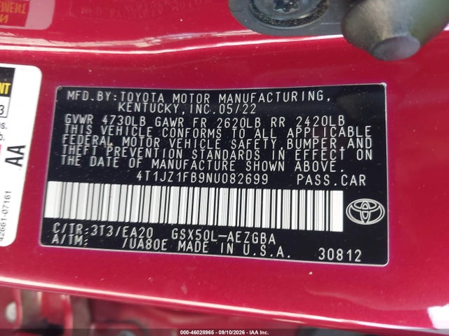 2022 TOYOTA AVALON XLE 9