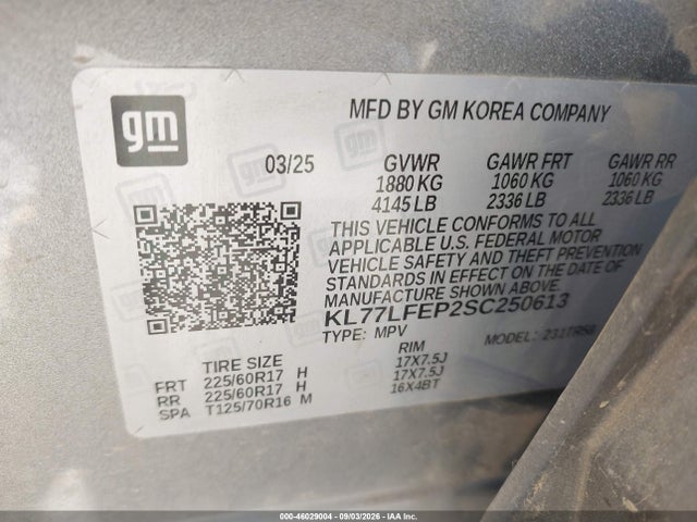 2025 CHEVROLET TRAX FWD LS 9