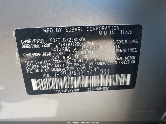 2026 SUBARU OUTBACK PREMIUM 9