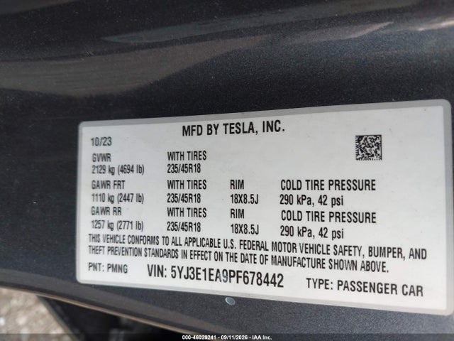 2023 TESLA MODEL 3 REAR-WHEEL DRIVE 9