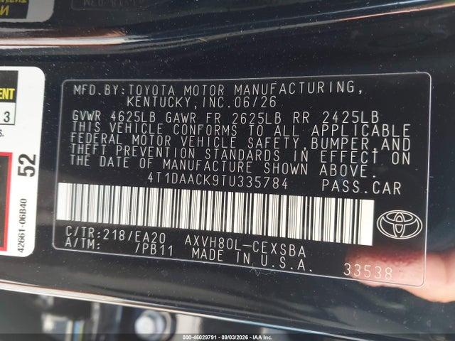 2026 TOYOTA CAMRY SE 9