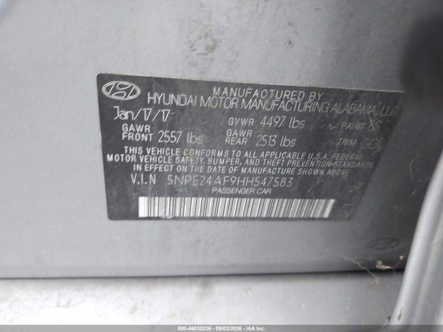 2017 HYUNDAI SONATA 9