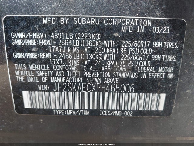 2023 SUBARU FORESTER PREMIUM 9
