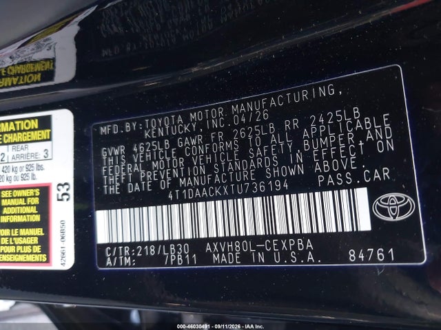 2026 TOYOTA CAMRY XSE 9