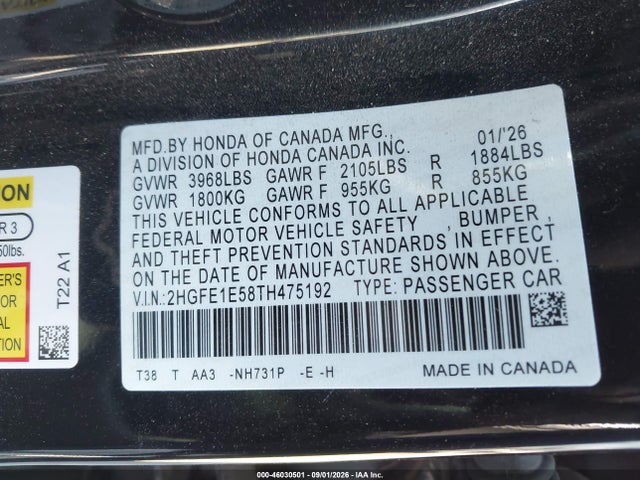 2026 HONDA CIVIC SI SEDAN 9