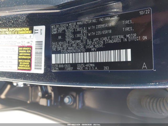 2022 TOYOTA HIGHLANDER XLE 9