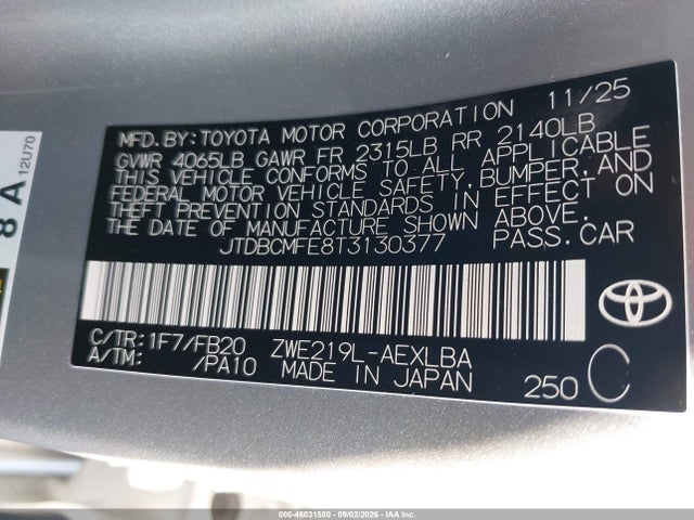 2026 TOYOTA COROLLA HYBRID HYBRID LE 9