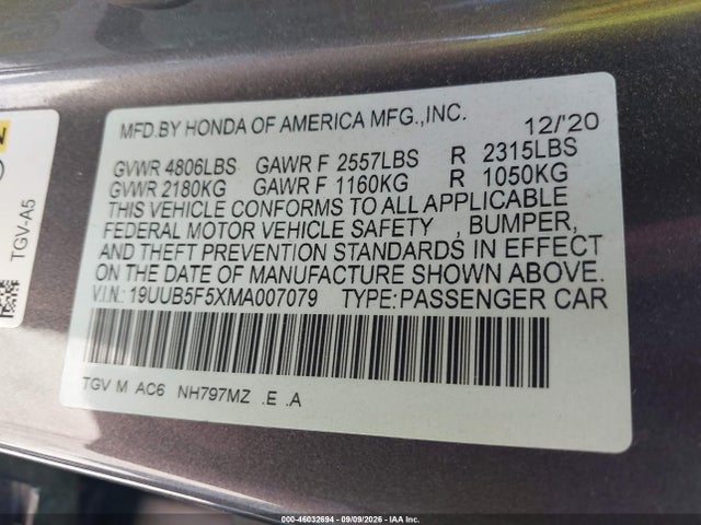 2021 ACURA TLX A-SPEC PACKAGE 9