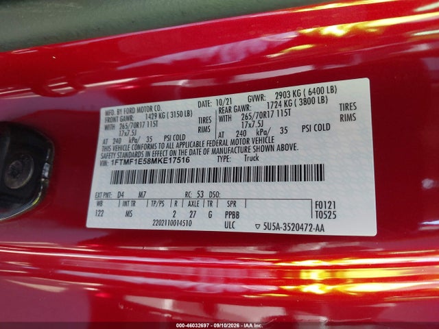 2021 FORD F-150 XLT 9