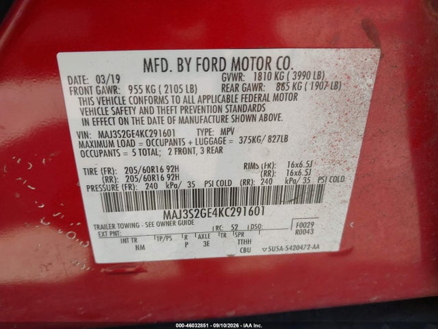 2019 FORD ECOSPORT SE 9