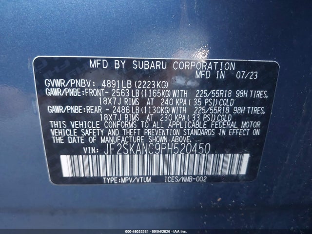 2023 SUBARU FORESTER LIMITED 9