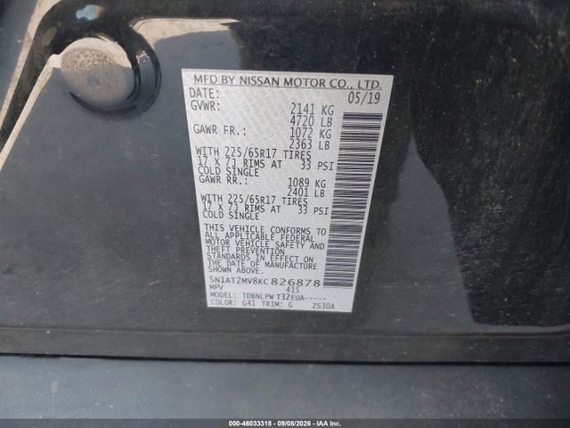 2019 NISSAN ROGUE S 9