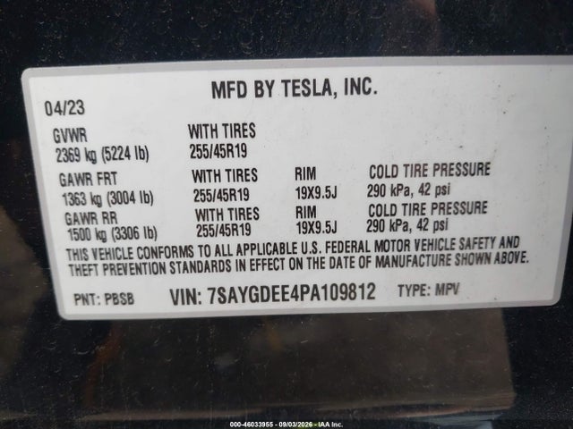2023 TESLA MODEL Y AWD/LONG RANGE DUAL MOTOR ALL-WHEEL DRIVE 9