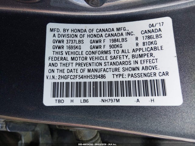 2017 HONDA CIVIC LX 9