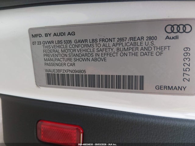 2023 AUDI A6 PREMIUM PLUS 45 TFSI QUATTRO S TRONIC 9