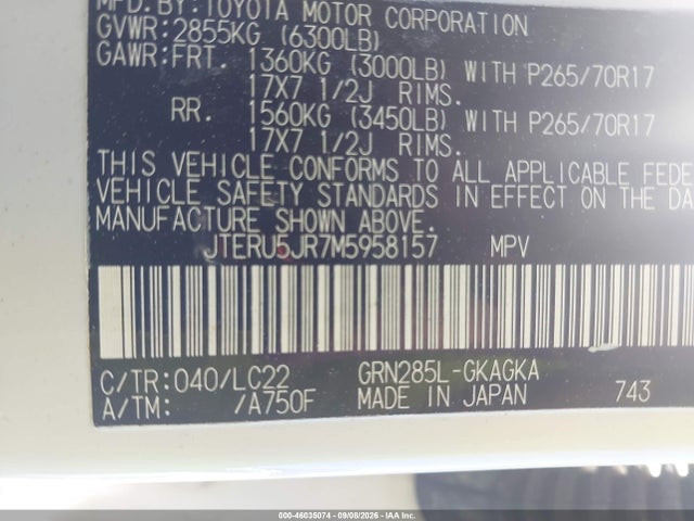 2021 TOYOTA 4RUNNER TRD OFF ROAD PREMIUM 9