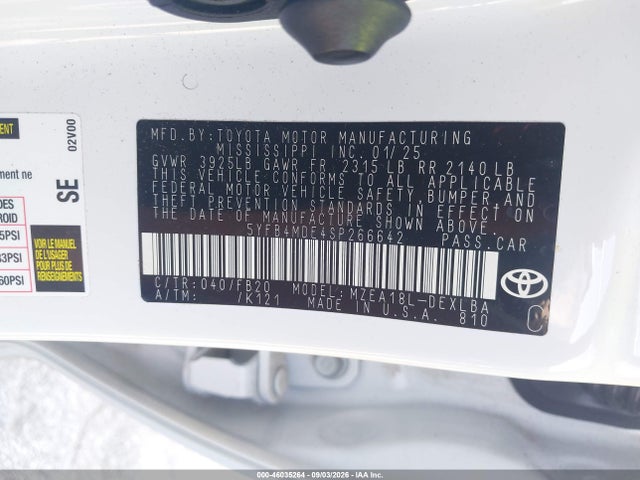 2025 TOYOTA COROLLA LE 9