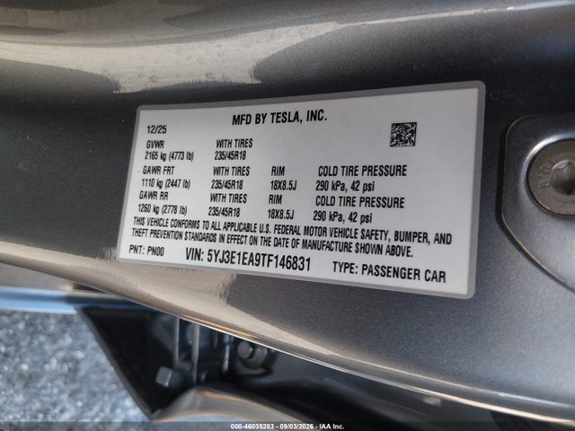 2026 TESLA MODEL 3 PREMIUM REAR-WHEEL DRIVE/REAR-WHEEL DRIVE 9