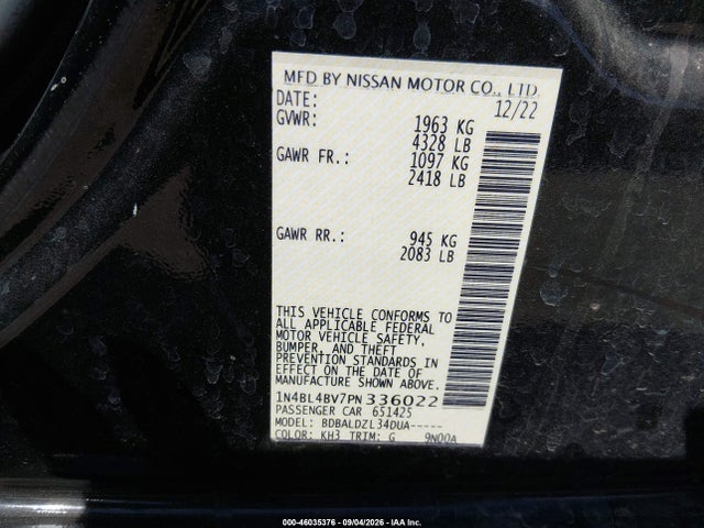 2023 NISSAN ALTIMA S FWD 9