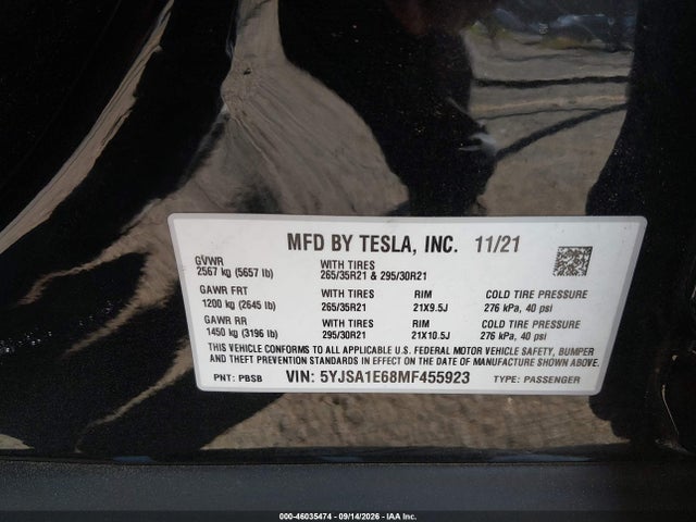 2021 TESLA MODEL S PLAID TRI MOTOR ALL-WHEEL DRIVE 8