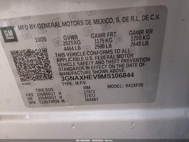 2021 CHEVROLET EQUINOX FWD LS 9