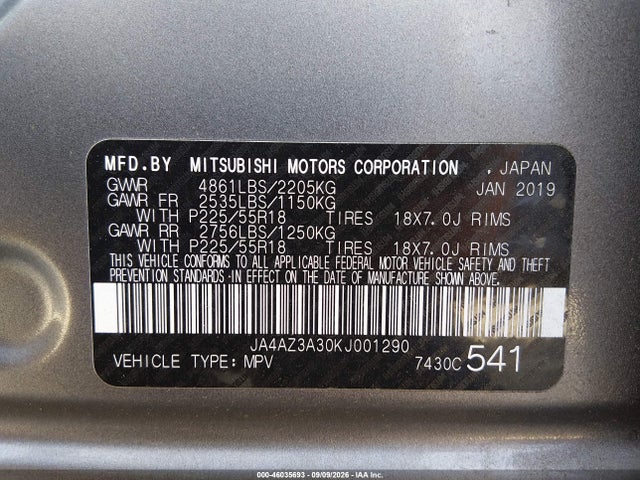 2019 MITSUBISHI OUTLANDER SEL 9