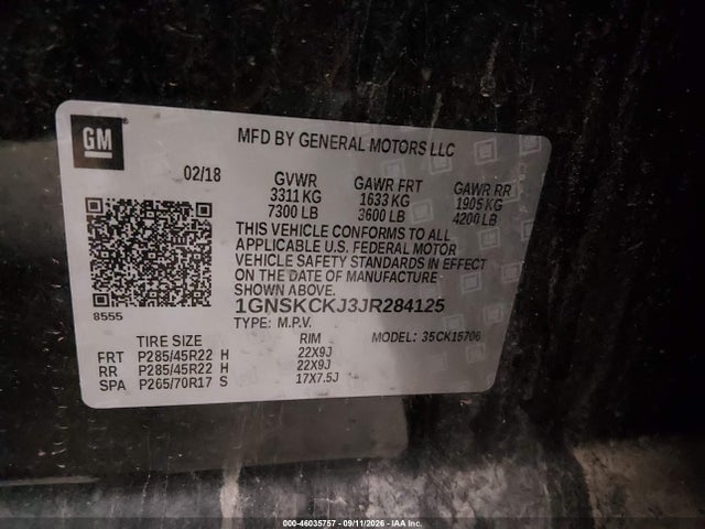 2018 CHEVROLET TAHOE PREMIER 9