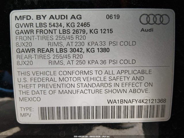 2019 AUDI Q5 45 PREMIUM 9
