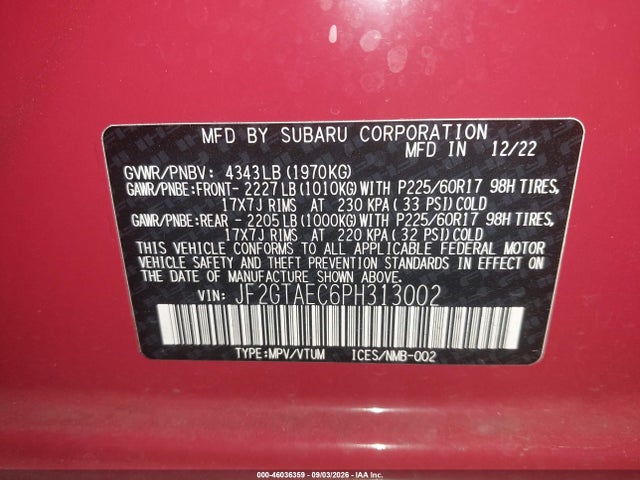 2023 SUBARU CROSSTREK PREMIUM 9