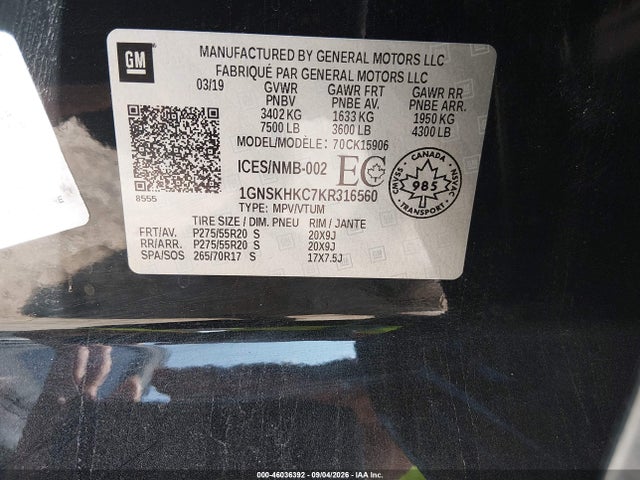 2019 CHEVROLET SUBURBAN LT 9
