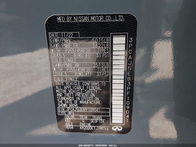 2023 INFINITI QX50 SENSORY AWD 9