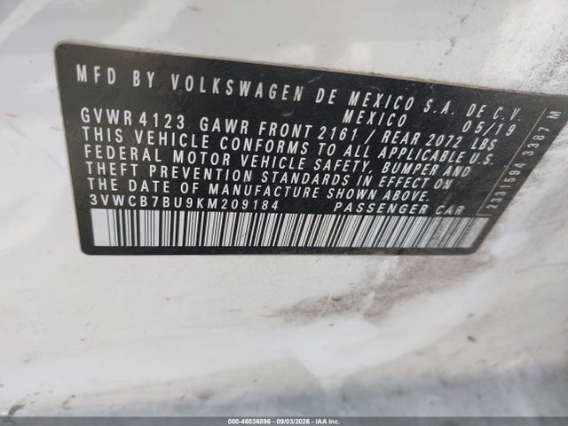 2019 VOLKSWAGEN JETTA 1.4T R-LINE/1.4T S/1.4T SE 8