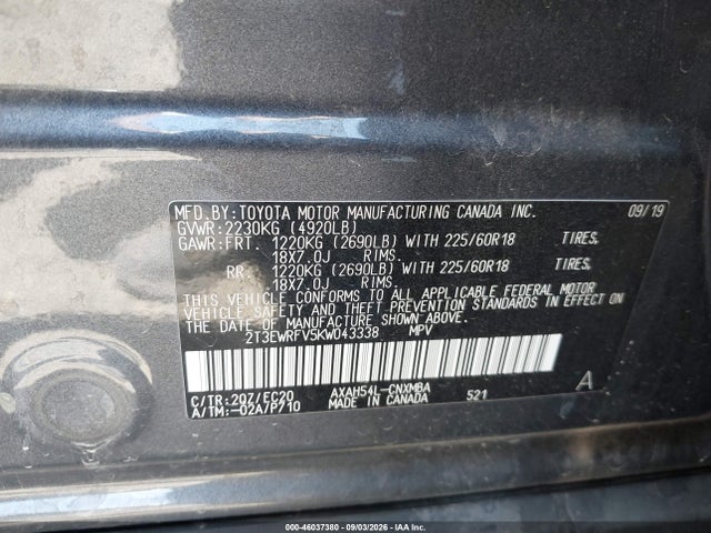 2019 TOYOTA RAV4 HYBRID XSE 9