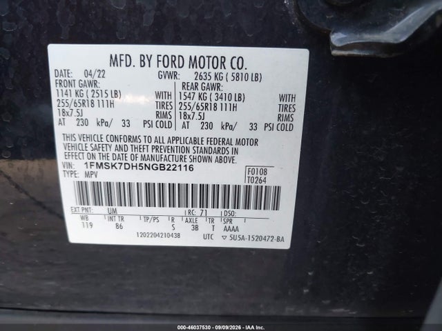 2022 FORD EXPLORER XLT 9