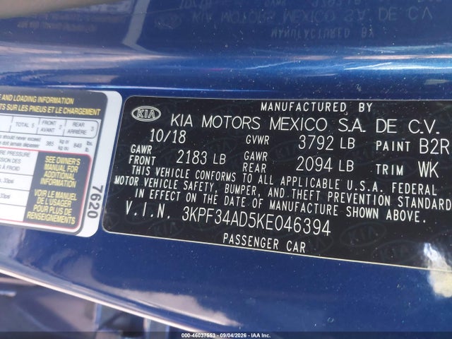 2019 KIA FORTE S 9