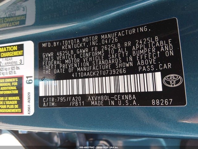 2026 TOYOTA CAMRY LE 9