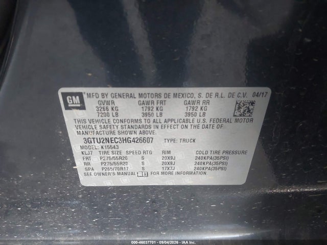 2017 GMC SIERRA 1500 SLT 9