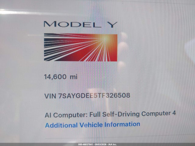 2026 TESLA MODEL Y ALL-WHEEL DRIVE/LONG RANGE LAUNCH SERIES/PREMIUM ALL-WHEEL DRIVE 15