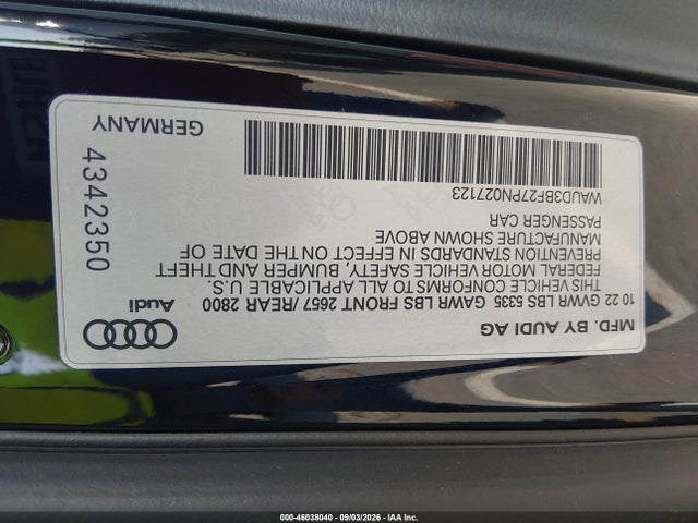 2023 AUDI A6 PREMIUM 45 TFSI QUATTRO S TRONIC 9