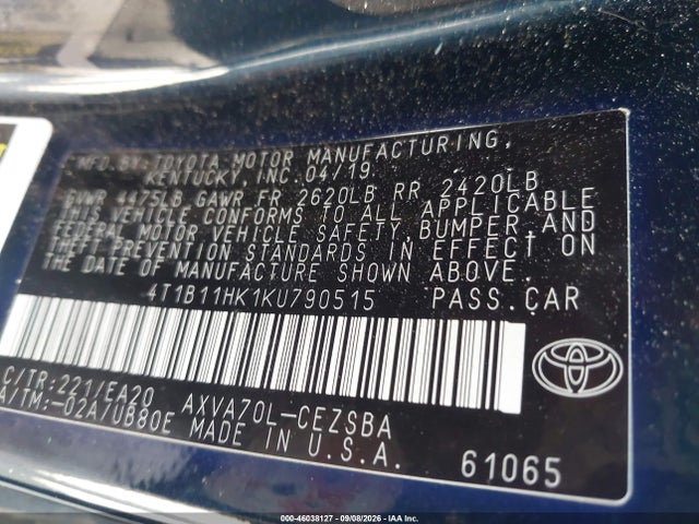 2019 TOYOTA CAMRY SE 9