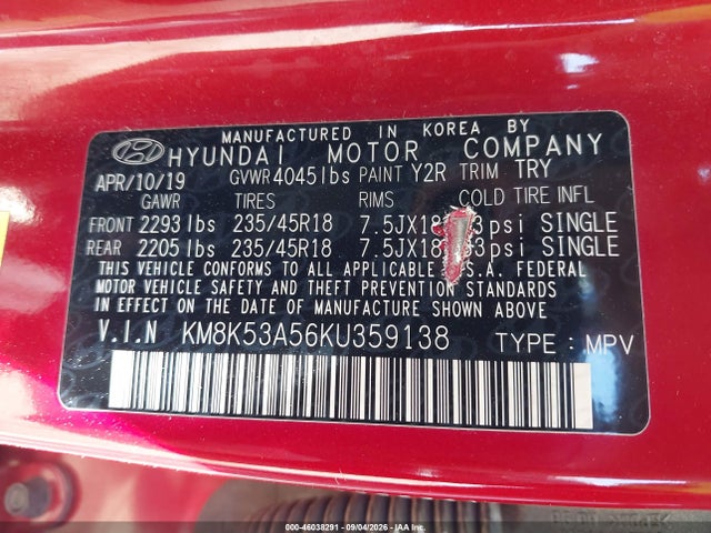 2019 HYUNDAI KONA ULTIMATE 9