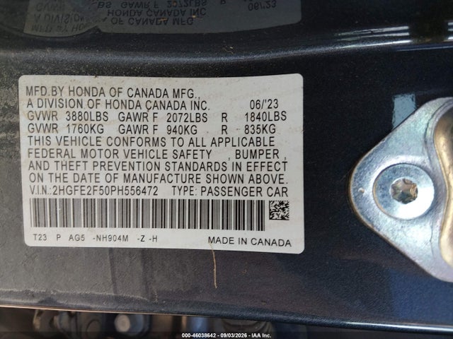 2023 HONDA CIVIC SPORT 9