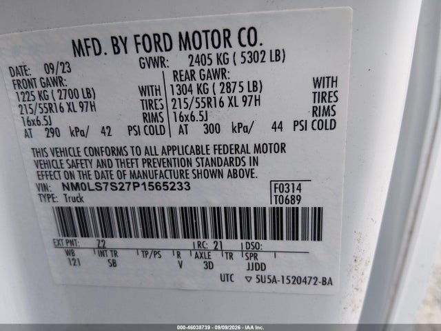2023 FORD TRANSIT CONNECT XL 9